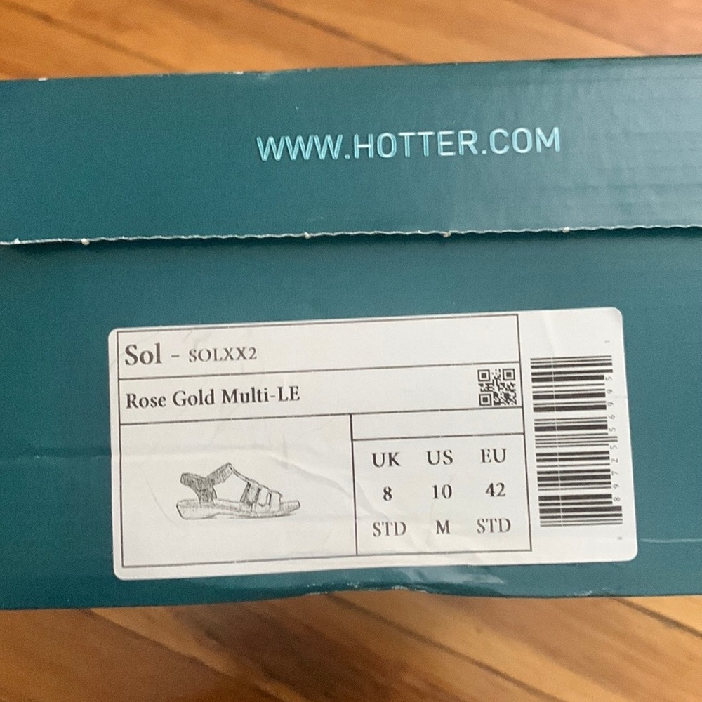 NIB Hotter Sol Rose Gold Leather Women’s Gladiator Sandals - Size 10 - Picture 7 of 7